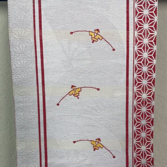 NWOT Vintage Japanese silk reversible Yukata kimono Obi belt - Picture 3 of 8